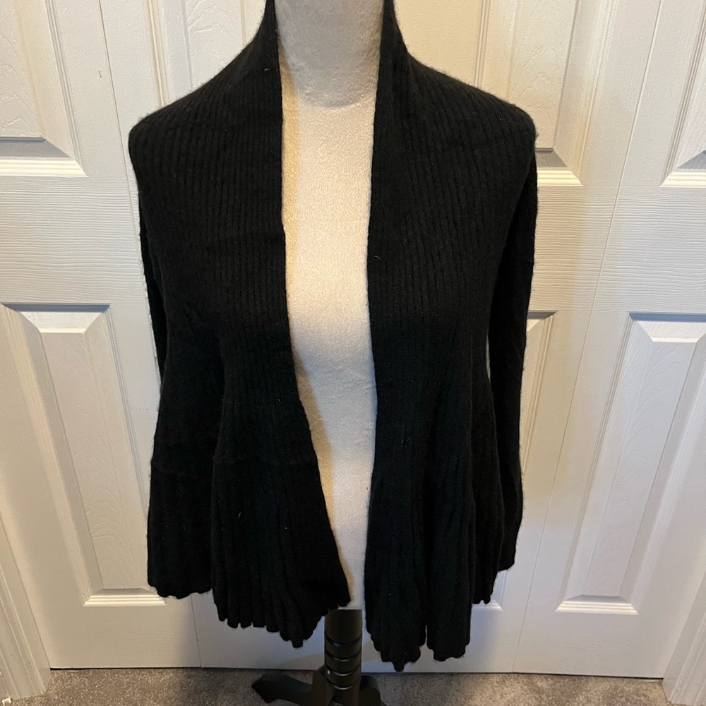 Charter Club size S 100 Cashmere Black Women's Open Front Sweater